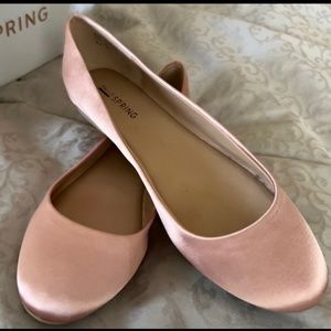 Pink satin flats size 8